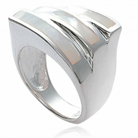 Woman silver Escalier ring