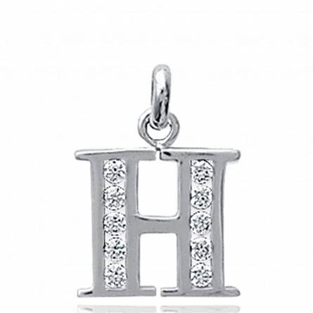Woman silver H letters pendant