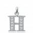 Woman silver H letters pendant mini