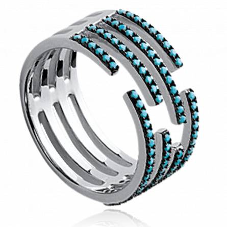 Woman silver Landeline turquoise ring