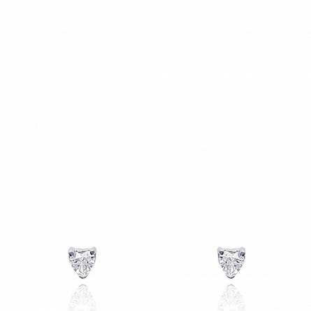 Woman silver Méline hearts earring