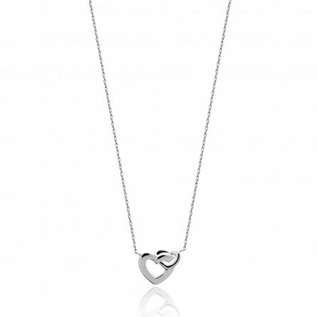 Woman silver Marien hearts grey necklace
