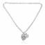 Woman silver metal Double hearts necklace mini