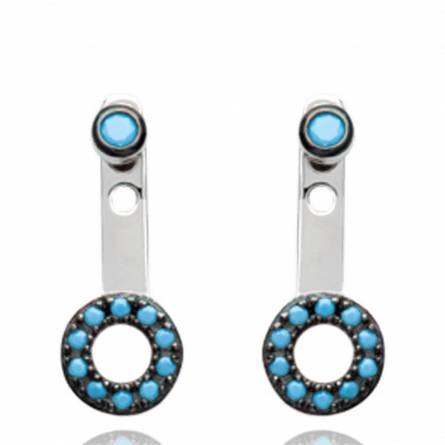 Woman silver Palémon turquoise earring
