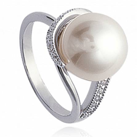 Woman silver Perlée ring
