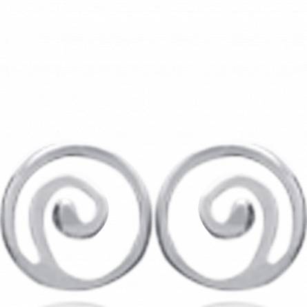 Woman silver Petite Spirale spiral earring