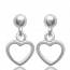 Woman silver Simple hearts earring mini