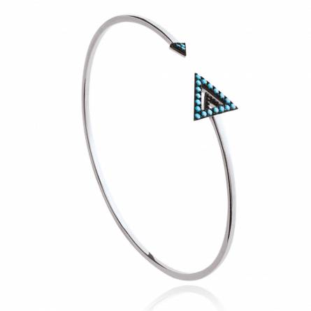 Woman silver Taïs triangles blue bracelet