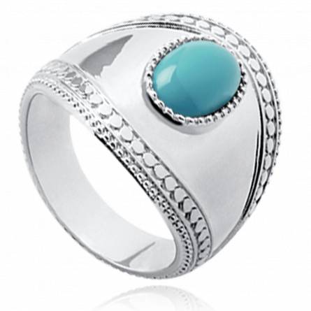 Woman silver Taïs turquoise ring