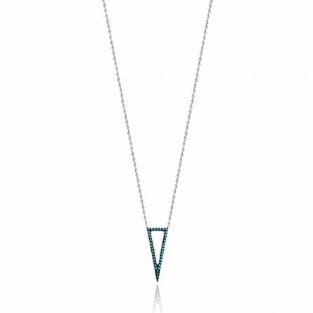 Woman silver Tanaïs triangles turquoise necklace