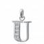 Woman silver U letters pendant mini
