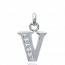 Woman silver V letters pendant mini