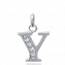 Woman silver Y letters pendant mini