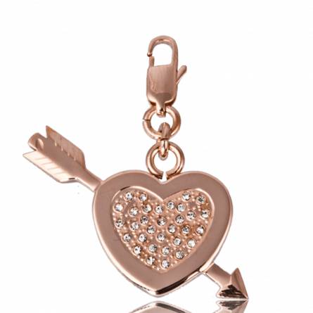 Woman stainless steel  coeur fléché hearts pink pendant