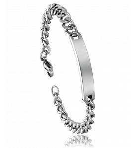 Woman stainless steel curb bracelet